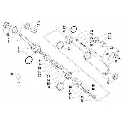 REAR SUSPENSION REAR ARM SHOCK ABSORBER