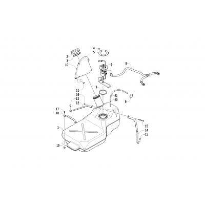 GAS TANK ASSEMBLY VIN: 302025 AND UP