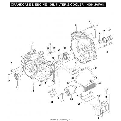 CRANKCASE & ENGINE - OIL FILTER & COOLER - NON JAPAN