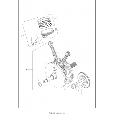 PISTONS AND FLYWHEEL ASSEMBLY - MILWAUKEE-EIGHT® 107 ENGINE