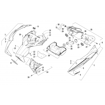 HOOD AND AIR INTAKE ASSEMBLY