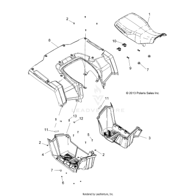 BODY, REAR CAB, SEAT and FOOTWELLS - A17SEA57F1/SEE57F1/F2/FL (49ATVCABRR14570)