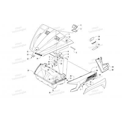 HOOD/FRONT STORAGE AND SIDE PANEL ASSEMBLY