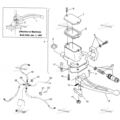 Controls Master Cylinder/Brake Line Sport 400L & Trail Blazer