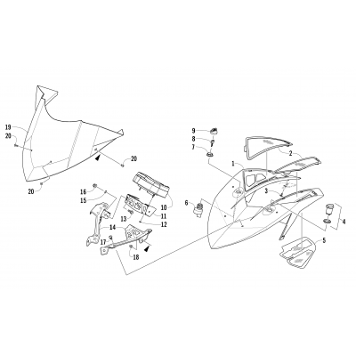 WINDSHIELD AND INSTRUMENTS ASSEMBLIES