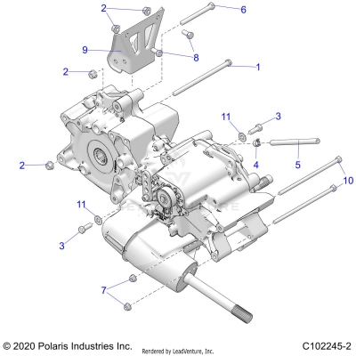 DRIVE TRAIN, MAIN GEARCASE MOUNTING - A23S6E57F1/FK (C102245-2)