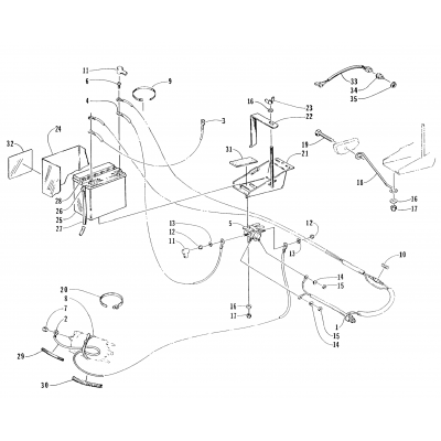 BATTERY, SOLENOID, AND CABLES