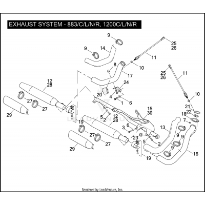 EXHAUST SYSTEM - 883/C/L/N/R, 1200C/L/N/R