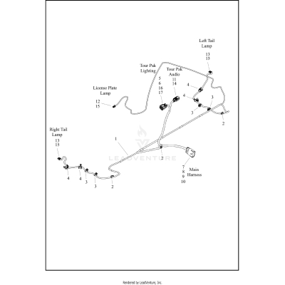 WIRE HARNESS, REAR AUDIO/LIGHTING - FLHLT (CAL, CAN, DOM)