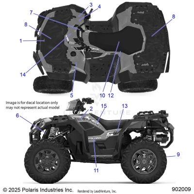 BODY, DECALS - A25SLE95PF (902009)