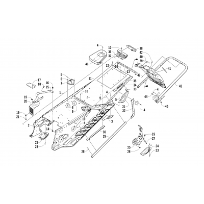 TUNNEL, REAR BUMPER, AND SNOWFLAP ASSEMBLY