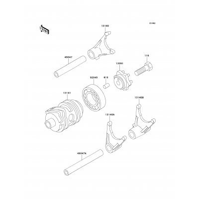 Gear Change Drum/Shift Fork(s)