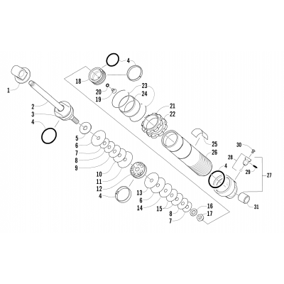 REAR SUSPENSION FRONT ARM SHOCK ABSORBER