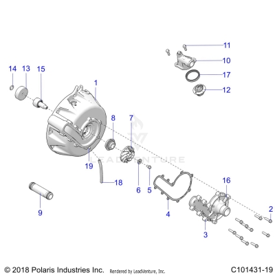ENGINE, COOLING SYSTEM and WATER PUMP - A25SVE95PG (C101431-19)