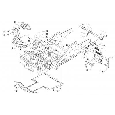 FRONT FRAME AND FOOTREST ASSEMBLY