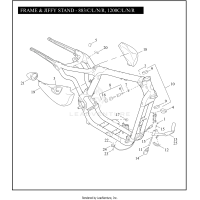 FRAME & JIFFY STAND - 883/C/L/N/R, 1200C/L/N/R