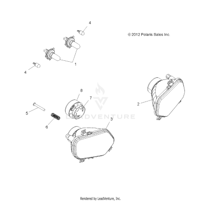 ELECTRICAL, HEADLIGHTS - A19SVS95CR/ER [49ATVHEADLIGHT13850SCRAMI]