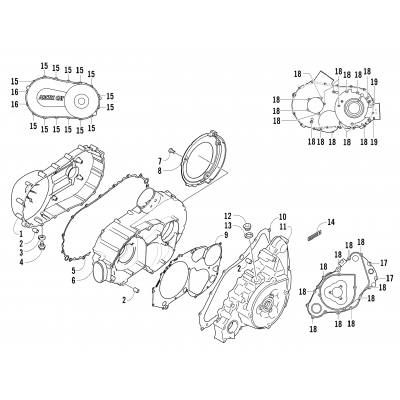 CLUTCH/V-BELT/MAGNETO COVER ASSEMBLY