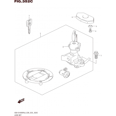 LOCK SET (GSX-S1000FAL6 E33)