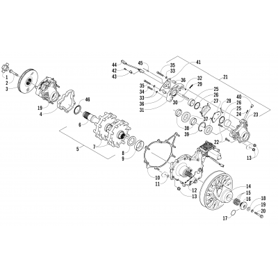 DRIVE TRAIN SHAFT AND BRAKE ASSEMBLIES