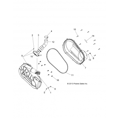 Drive Train, Clutch Cover & Ducting