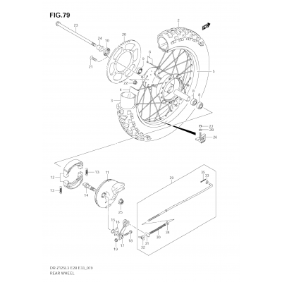 REAR WHEEL (DR-Z125L3 E28)