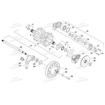 DRIVE TRAIN SHAFTS AND BRAKE ASSEMBLIES