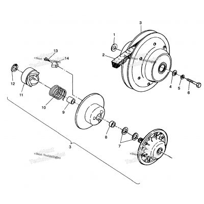 Driven Clutch Assembly 4X4 250