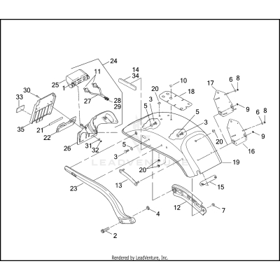 REAR FENDER, SUPPORTS & LICENSE PLATE BRACKET - FXSTD/I