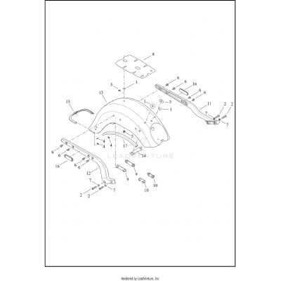 FENDERS AND SUPPORTS, REAR  - FLDE, FLHC, FLHCS