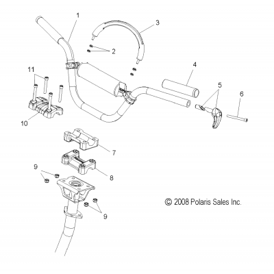 Steering, Handlebar Mounting S09pg8/Ph8 All Options (49Snowhandlebar09800rmk)