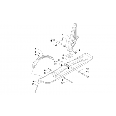 SKI AND SPINDLE ASSEMBLY