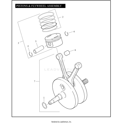 PISTONS & FLYWHEEL ASSEMBLY - TWIN CAM 88™