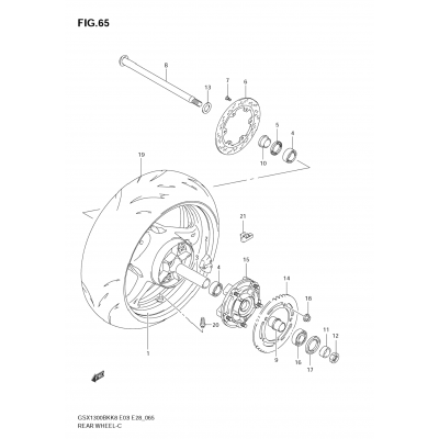 REAR WHEEL (GSX1300BKK8)