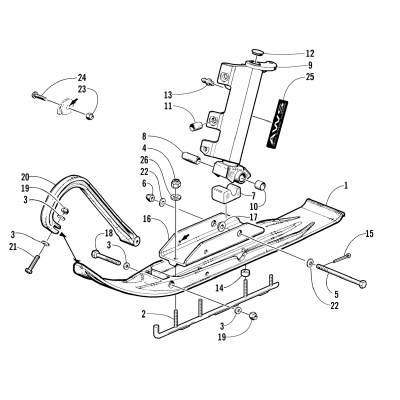 SKI AND SPINDLE ASSEMBLY