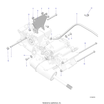 DRIVE TRAIN, MAIN GEARCASE MOUNTING - A25SDZ57AP (C102516)