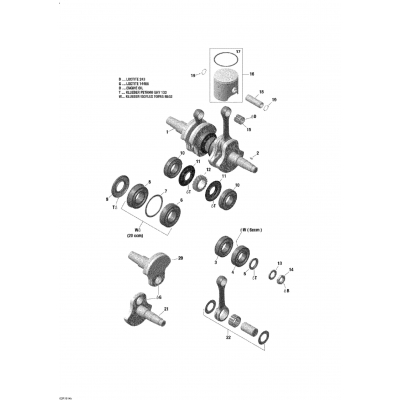 01- Crankshaft And Piston - 800 E-TEC