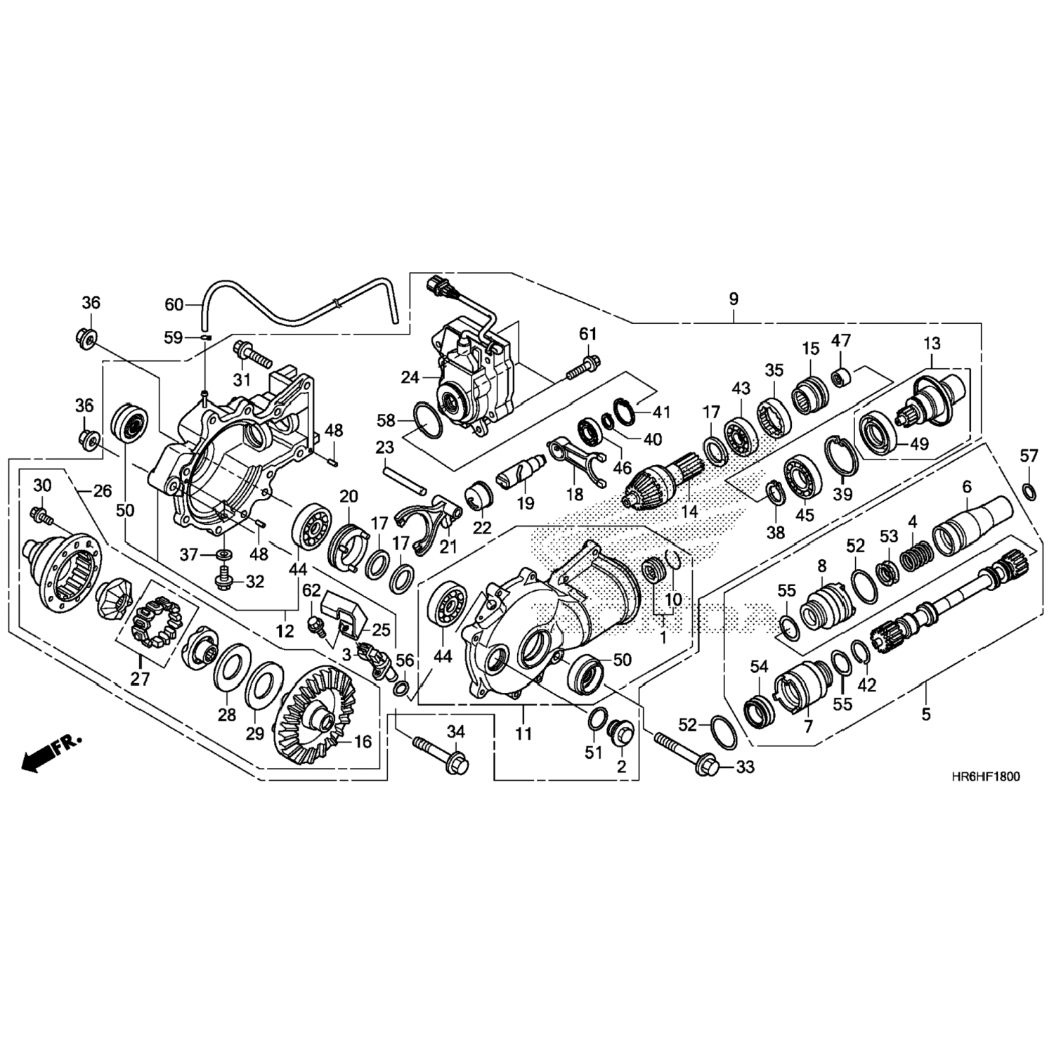 ホンダ41500 hr 5-a 21ジョイントサブアッシー.， fr。-