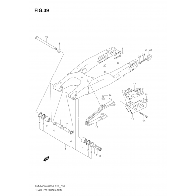 REAR SWINGING ARM (RM-Z450 K8/K9)