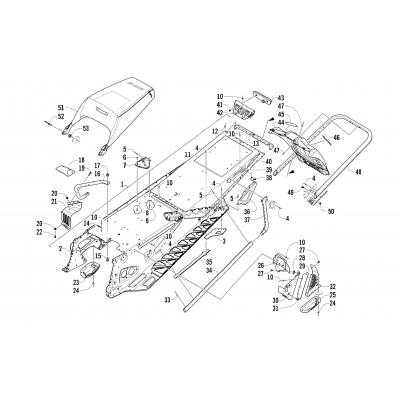 TUNNEL, REAR BUMPER, AND SNOWFLAP ASSEMBLY