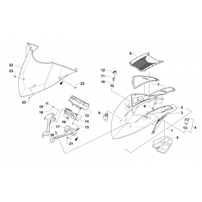 WINDSHIELD AND INSTRUMENTS ASSEMBLIES