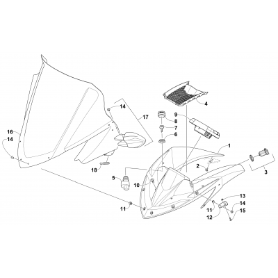 WINDSHIELD AND INSTRUMENTS ASSEMBLIES