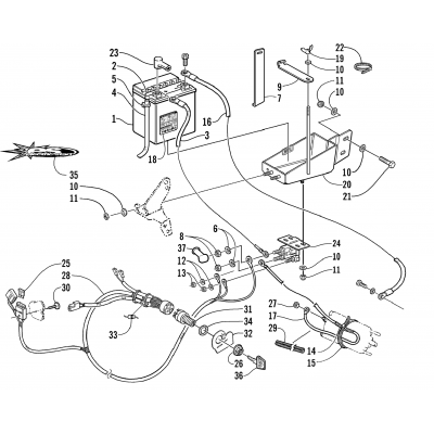 BATTERY, SOLENOID, AND CABLES (esr)