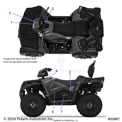 BODY, DECALS, GRAPHIC - A25SDE57C2/G2/E2 (900887)
