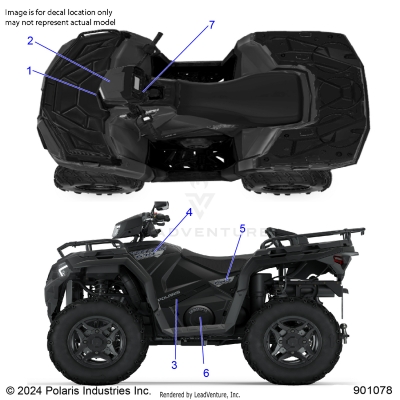 BODY, DECALS, GRAPHIC - A25SEE57CLCR/EL (901078-01)