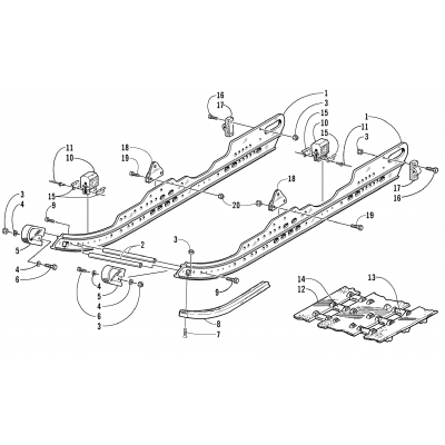 SLIDE RAIL AND TRACK ASSEMBLY