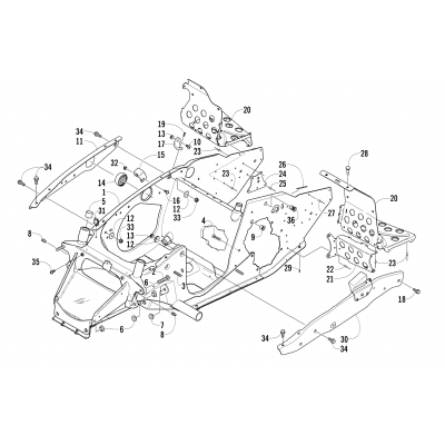 FRONT FRAME AND FOOTREST ASSEMBLY