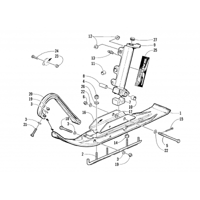 SKI AND SPINDLE ASSEMBLY