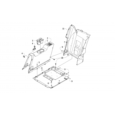 REAR CONSOLE AND FLOOR PANEL ASSEMBLY