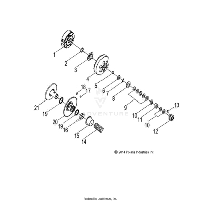 DRIVE TRAIN, SECONDARY CLUTCH - A25YPA20A4 (49ATVCLUTCHDRIVEN14PHX)